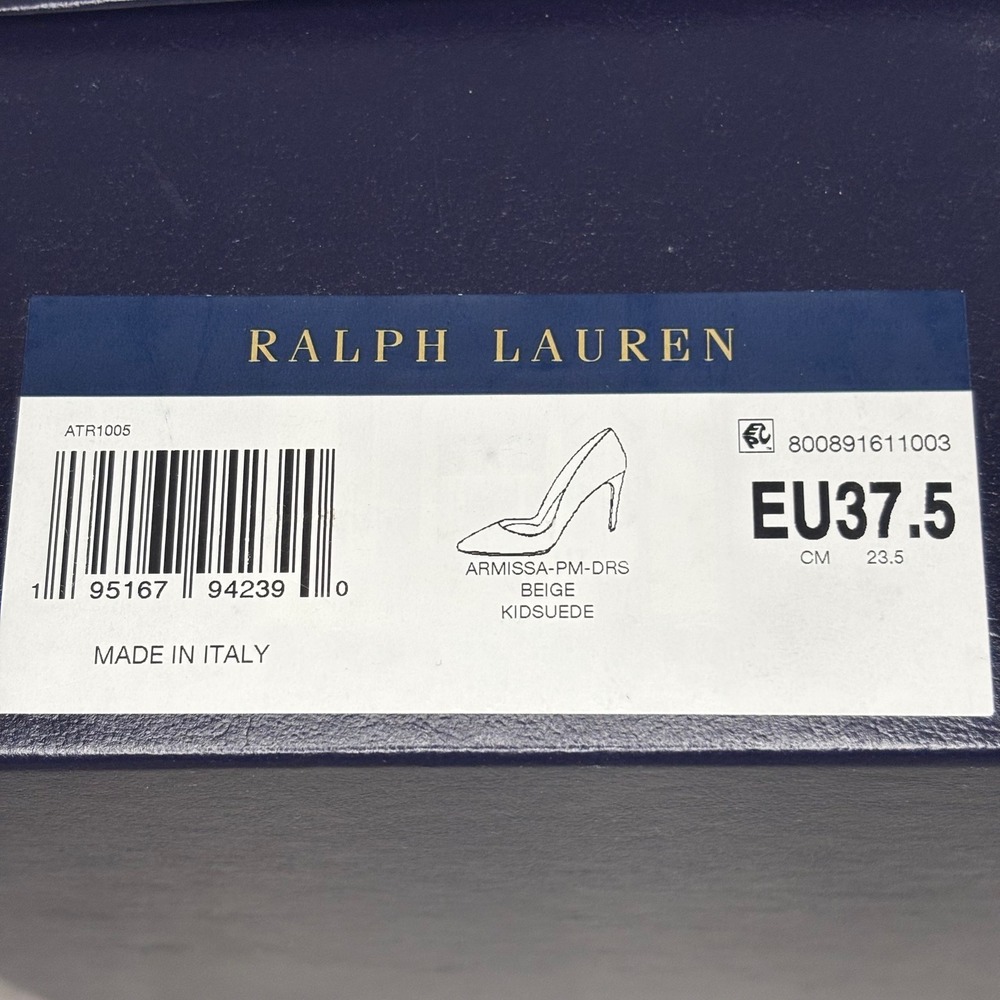Ralph Lauren Purple Label Armissa Beige Tan Kidsuede Pumps US 7.5 EU 37.5 B NIB - Picture 10 of 11